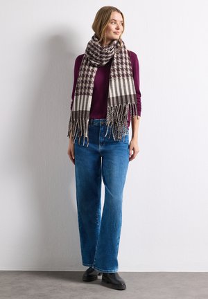 Street One, TUCH MIT HOUNDSTOOTH MUSTER - Écharpe - muddy mocha