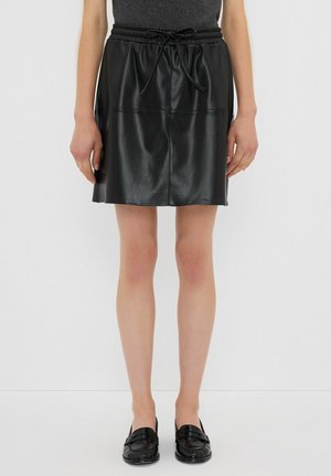WITH ELASTIC WAIST - A-linjekjol - black