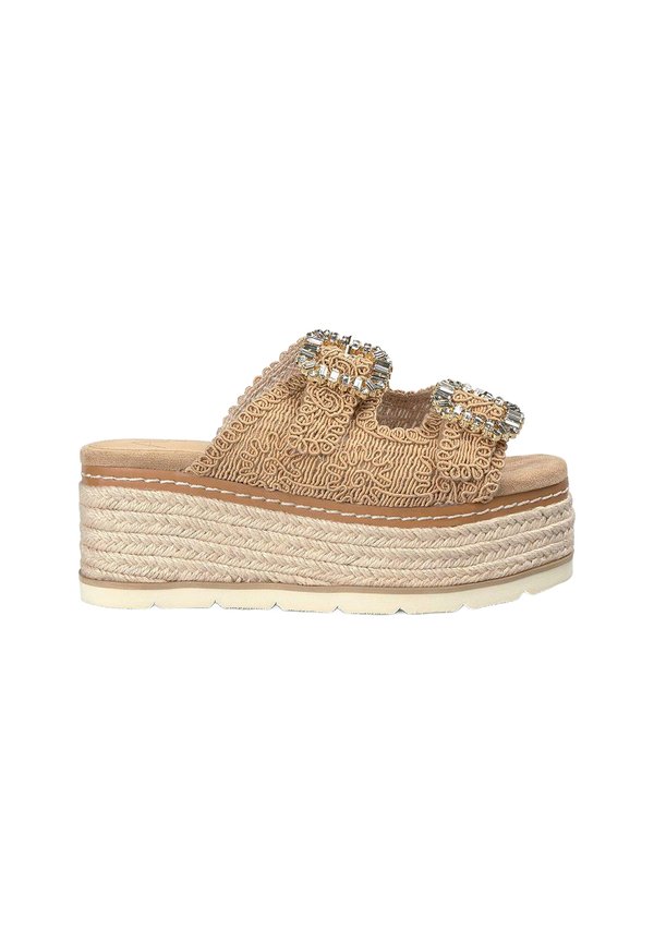 CON PUNTERA CUADRADA Y CIERRE CON HEBILLA - Pantolette hoch - marrón