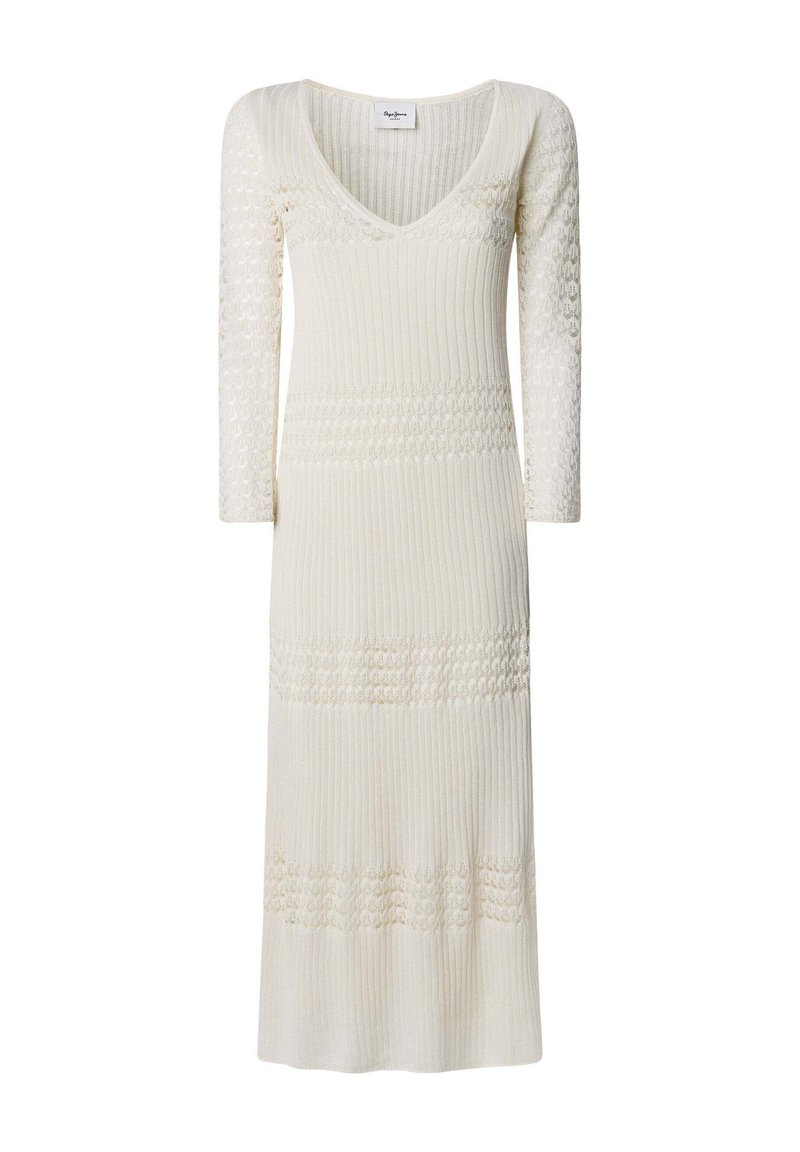 Pepe Jeans Gebreide jurk crème Pepe Jeans Gebreide jurk crème