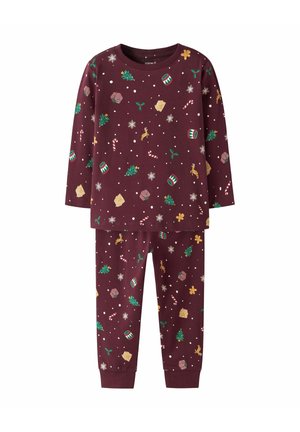 NMNVISMAS UNISEX SET - Pyjama set - burgundy