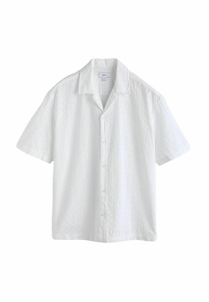 BRODERIE SHORT SLEEVE   REGULAR FIT - Vapaa-ajan kauluspaita - white