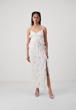 Gina Tricot FRILL MAXI DRESS - Suknia balowa - off-white