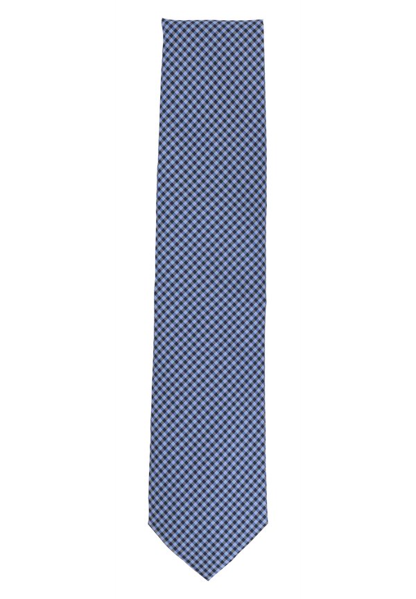 KARIERT 8CM BREIT - Krawatte - dunkelblau hellblau grau