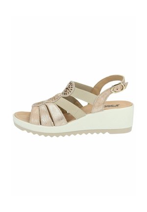 Sandalen met plateauzool - sand beige