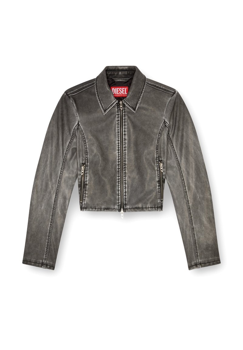 Diesel Imitatieleren jas zwart