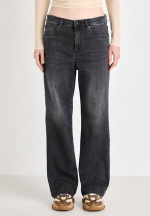 MELJA RELAXED STRAIGHT - Jean boyfriend - black delavé