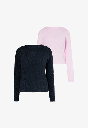 Mo, 2-PACK - Strickpullover - pink schwarz
