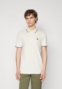Lyle & Scott TIPPED - Poloskjorter - chalk/gunmetal