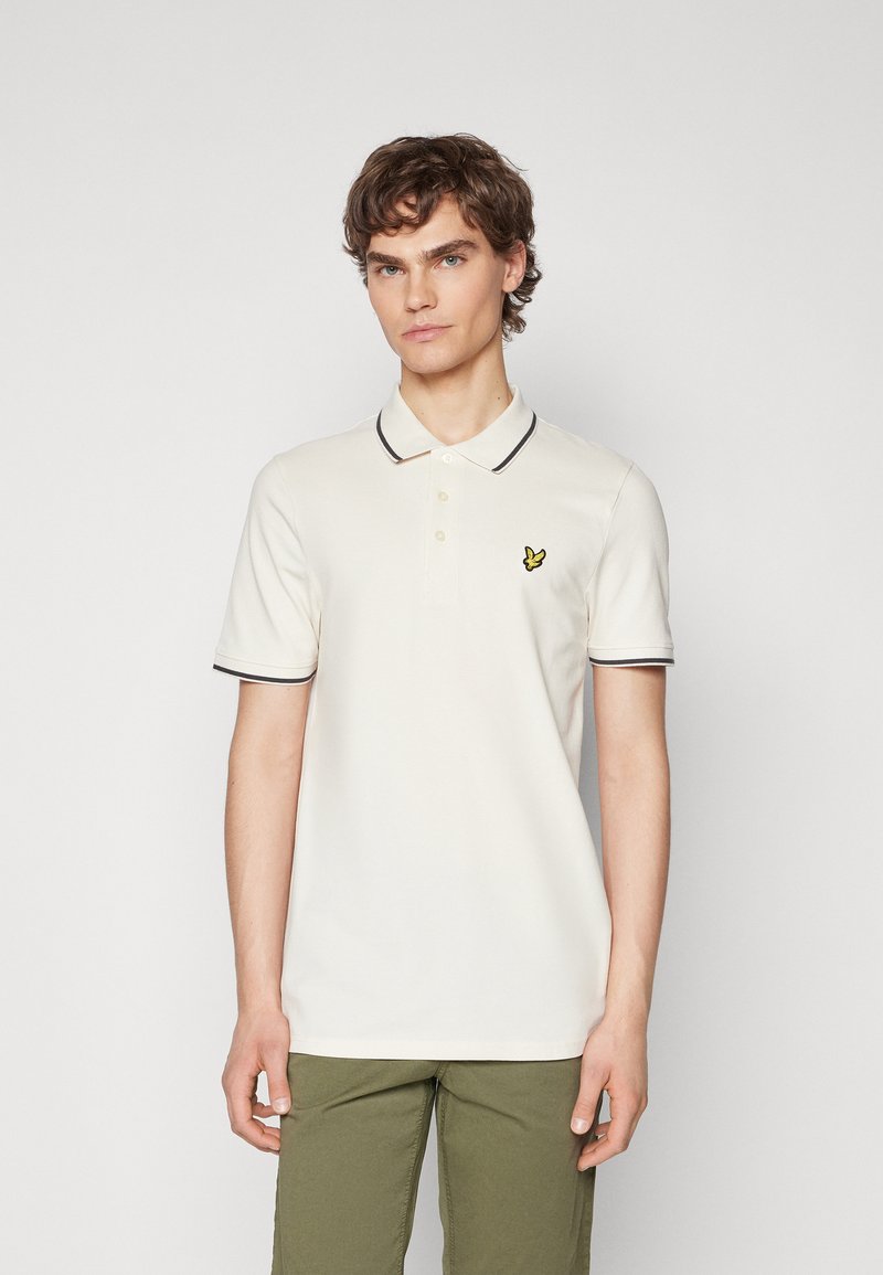 Lyle & Scott TIPPED - Poloskjorter - chalk/gunmetal