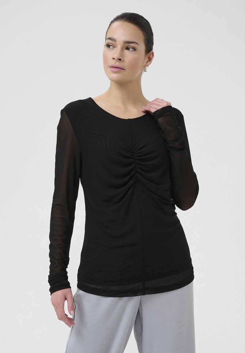 Kaffe Langærmet T-shirt - black deep