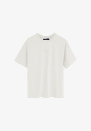 White short-sleeve crew neck T-shirt with subtle "Polo Club" embroidery on the chest and a black label inside the collar.