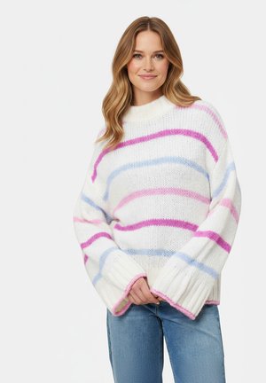 zero, MIT STREIFEN - Strickpullover - creampink