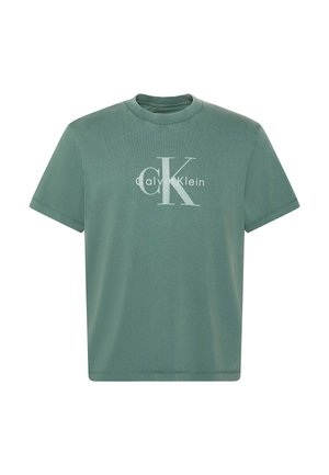 Calvin Klein Jeans, SS 20S ACID WASH MONOLOGO GRAPHI - T-shirt print - mallard green
