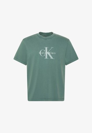 Calvin Klein Jeans, SS 20S ACID WASH MONOLOGO GRAPHI - Camiseta estampada - mallard green