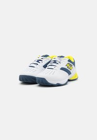 Lotto SUPERRAPIDA 400 IV - Padel cipő - all white/acid yellow/dark denim