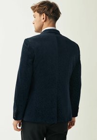 Next SLIM FIT PATTERNED VELVET - Puvuntakki - navy