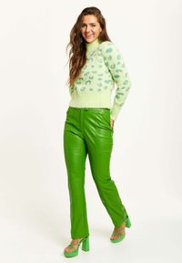 Liquorish FLUFFY ANIMAL HIGH NECK - Jumper - green