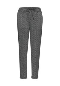 Hahnentrittmuster-Hosen in Schwarz und Weiß, mit einem elastischen Bund und Kordelzug, taillierter Beinform und glatter Textur.