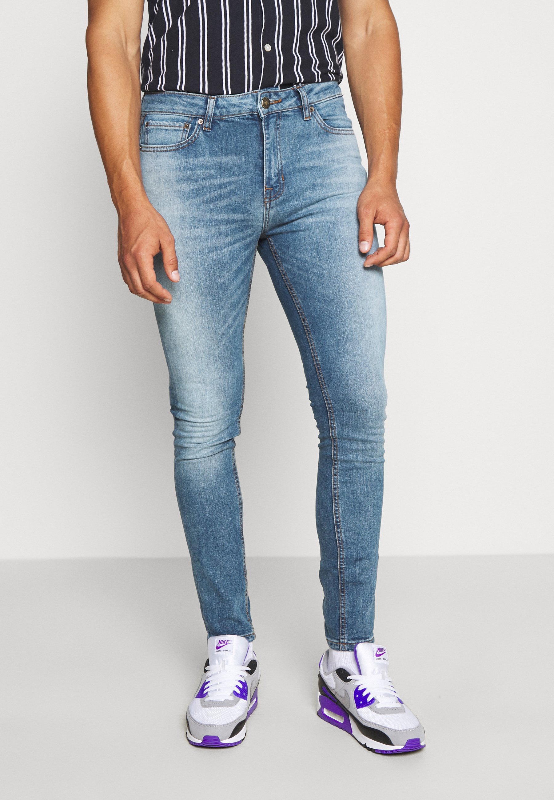 New Look SPRAY ON WASH SIMON Jeans Skinny Fit mid blue New Look SPRAY ON WASH SIMON - Jeans Skinny Fit - mid blue