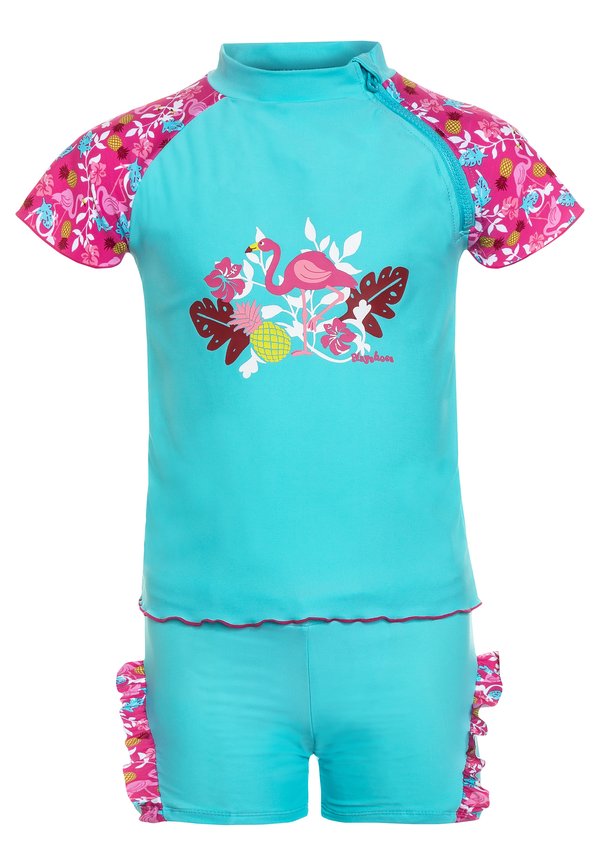 UV-SCHUTZ FLAMINGO SET - Badeanzug - türkis