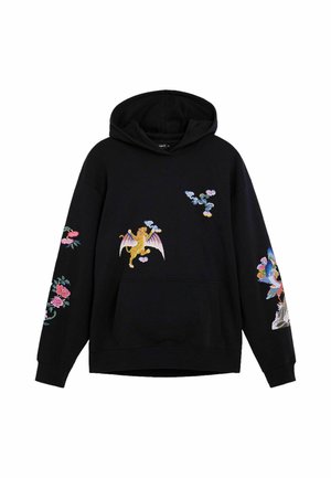 Desigual, EMBROIDERED HOODIE - Felpa con cappuccio - black
