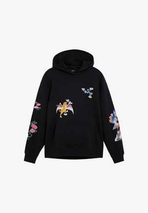 Desigual, EMBROIDERED HOODIE - Felpa con cappuccio - black