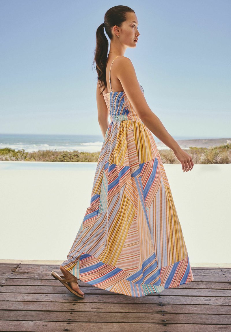 blue and orange striped maxi dress Next - blue/orange stripe/blue Color:capri with white pinstripe