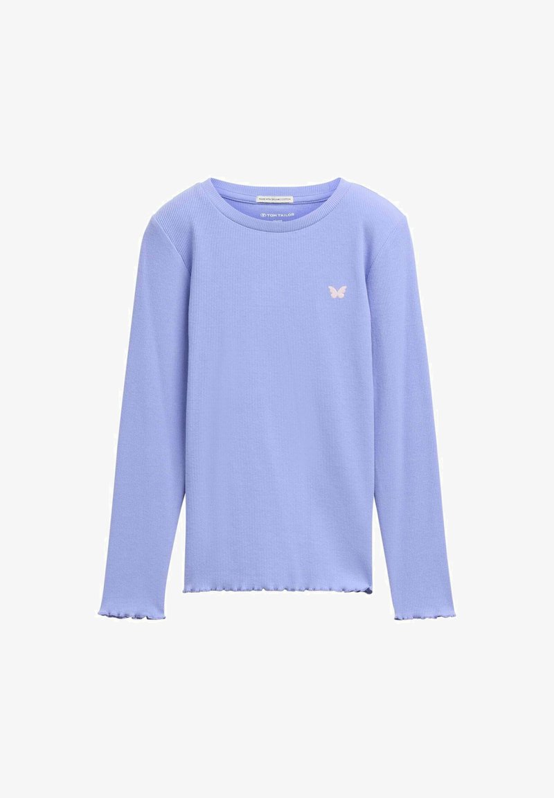 TOM TAILOR GERIPPTES - Top s dlhým rukávom - calm lavender