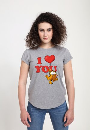Henry Tiger VALENTINE'S DAY GARFIELD I BALLOON YOU - T-shirts print - melange grey