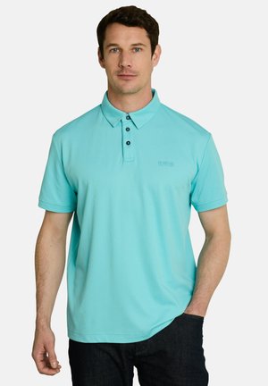 TOM TAILOR, POLOSHIRT MIT LOGO-PRINT - Poloshirt - river teal two tone