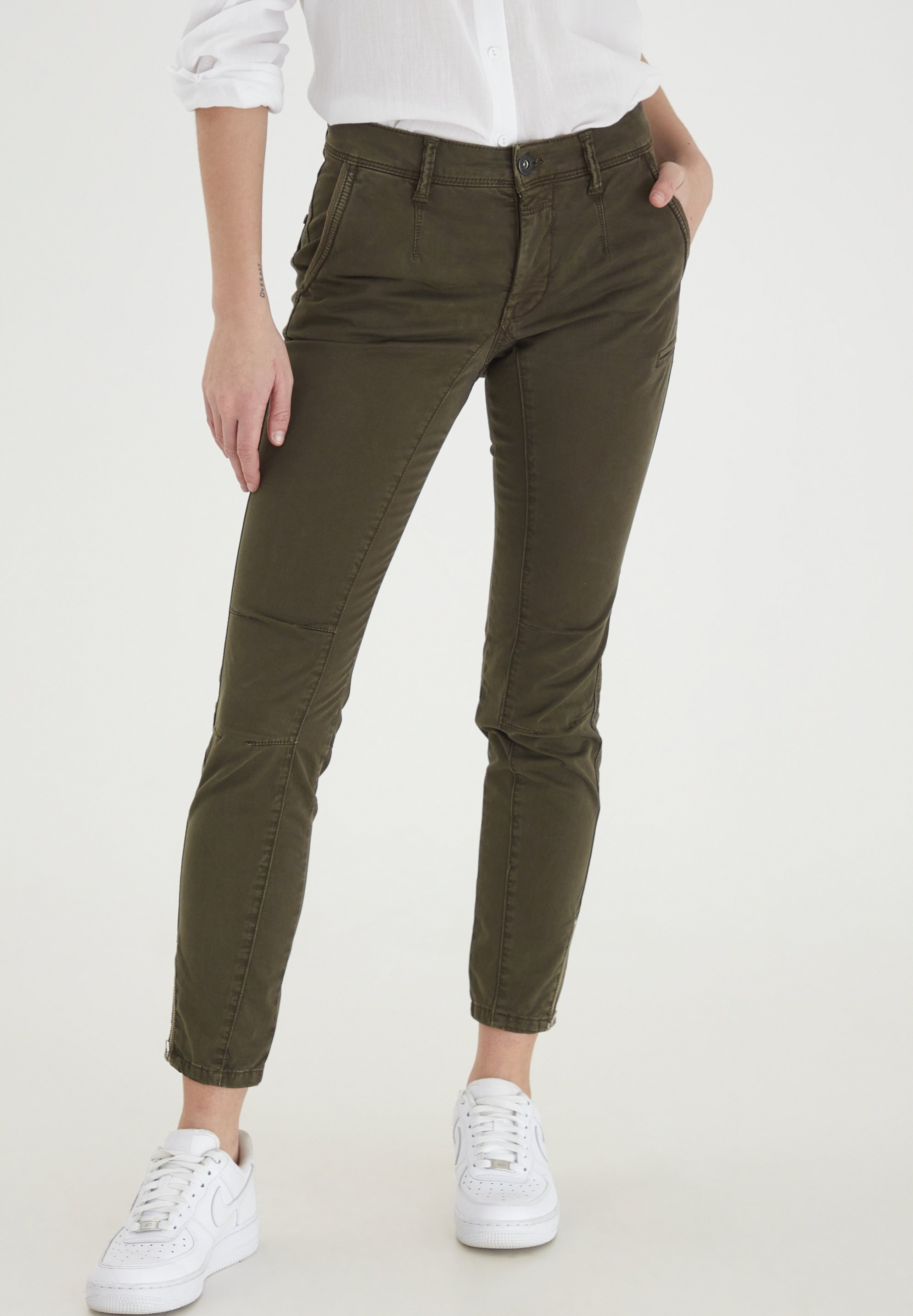 jean kaki femme taille haute