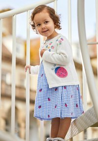 JoJo Maman Bébé EMBROIDERED REGULAR FIT - Denné šaty - blue ladybird gingham