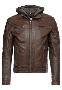 ERIC HOOD - Leren jas - mocca