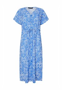 M&Co LEAF PRINT TIE WAIST - Abito a camicia - blue