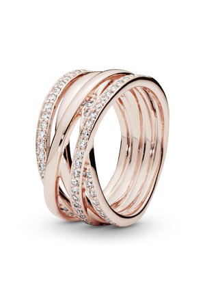 SPARKLING & POLISHED LINES - Ring - rose gold plated
