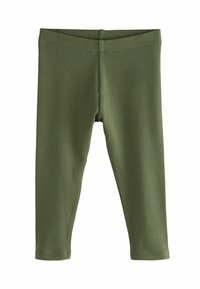 Legginguri verzi khaki cu textură ribbed, o talie elastică lată și lungime până la glezne, având un finisaj texturat pentru un confort sporit.