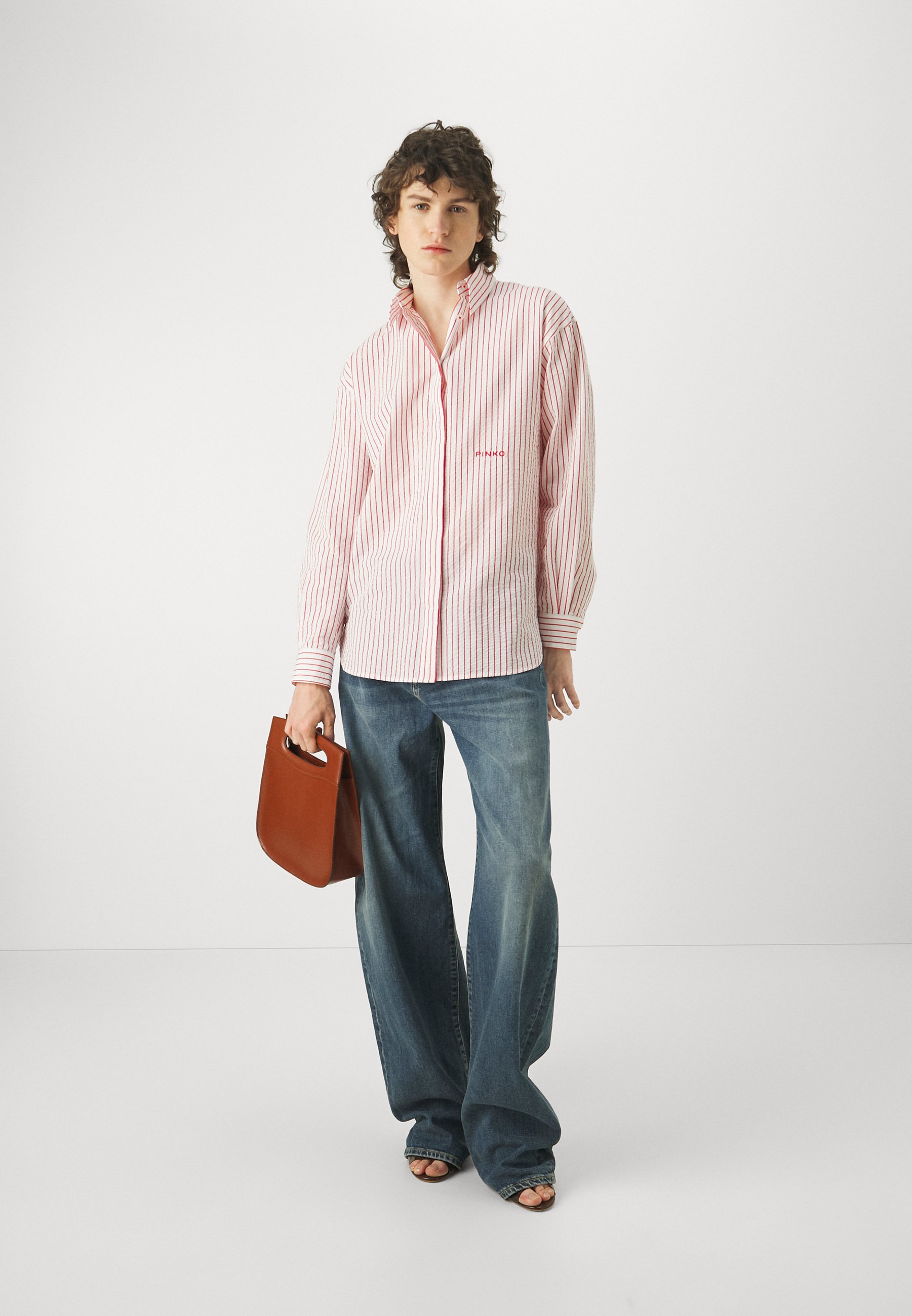 【PINKO】ELOISE EGG DENIM GOLDEN WASH 1030030AJ Pinko ELOISE EGG GOLDEN WASH - Wide Leg - light wash/blu