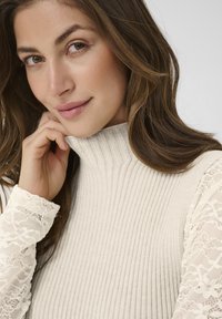 Cream DELA SLEEVELESS TURTLENECK - Topp - oat melange