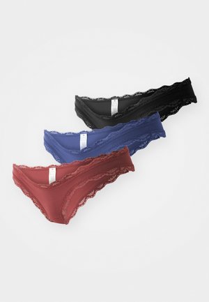 BROOKLYN 3 PACK - Slip - blue/burgundy/black