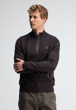 CLIFDEN HALF ZIP - Strickpullover - topaz brown