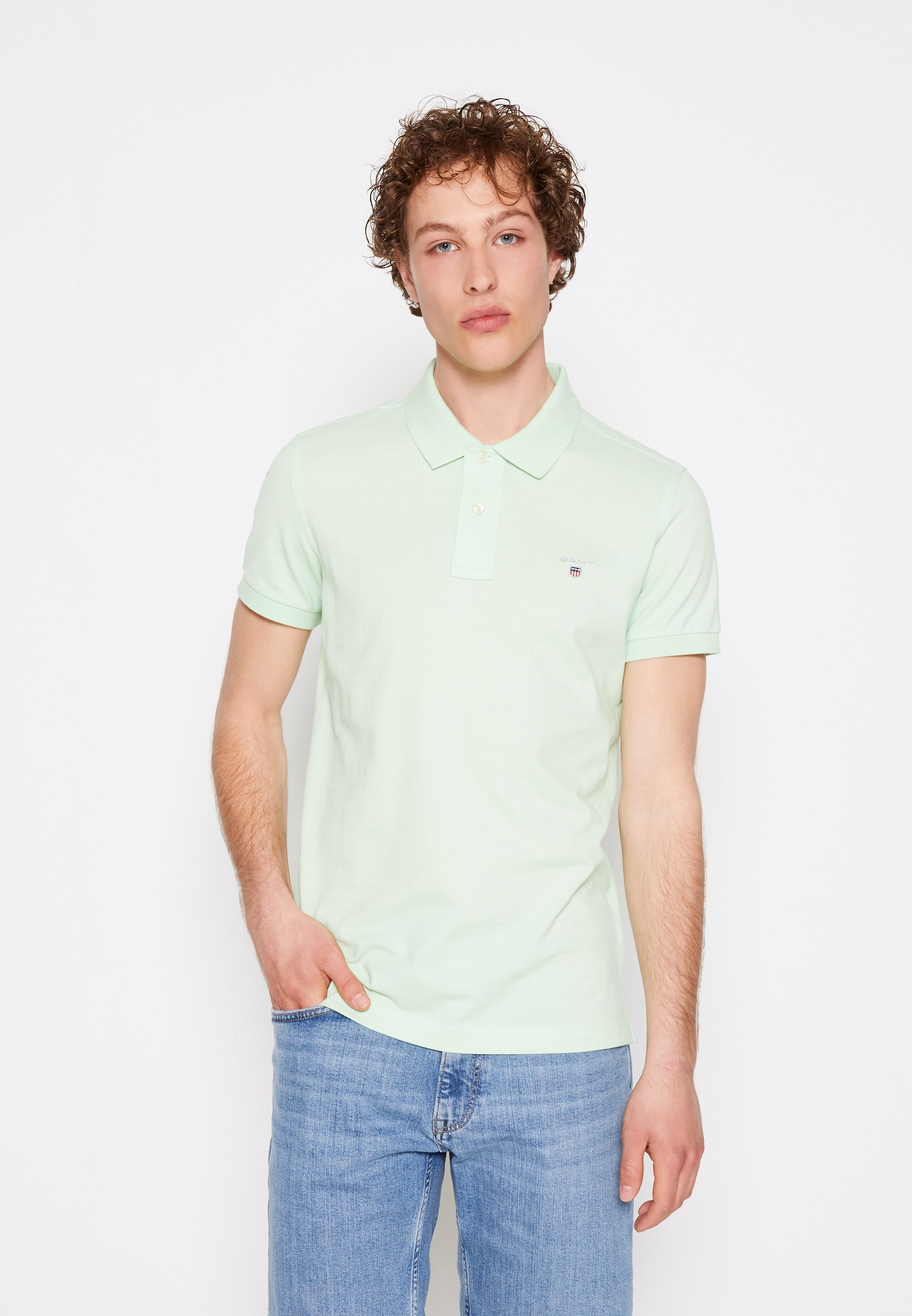 SLIM RUGGER - Polo shirt - pastel green 
