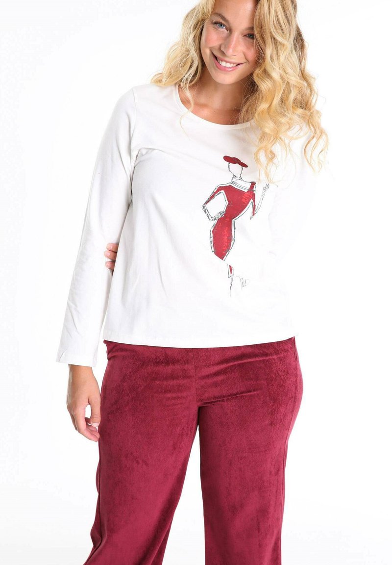 Cassis AVEC MANNEQUIN IMPRIMÉ. Langarmshirt ecru/offwhite Zalando.de