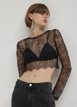 Calliope CROP CON BRALETTE  - Camicetta - noir