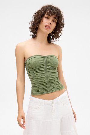 RUCHED BANDEAU - Topper - green