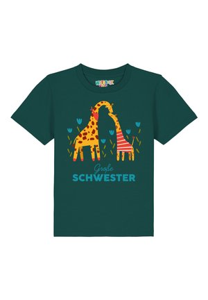 GIRAFFE GROSSE SCHWESTER - T-Shirt print - glazed green