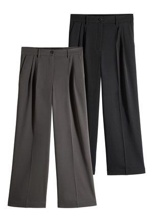 THE SET 2 PACK WIDE LEG PLEATED - Pantaloni - black/grey