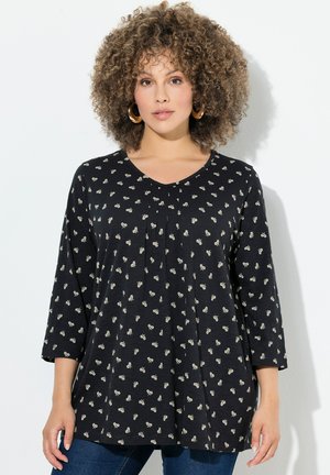 BLÜTEN, V-AUSSCHNITT, 3/4-ARM - Langarmshirt - black