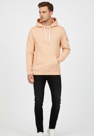 MIT REISSVERSCHLUSSTASCHE MIT LOGO-STICKEREI - Kapuzenpullover - orange
