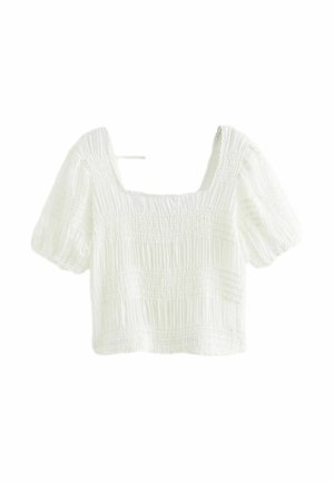 SHORT SLEEVE SMOCK BACK REGULAR FIT - Bluse - white
